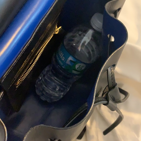 Mansur Gavriel Mini Backpack in Black/Blue - Picture 9 of 9